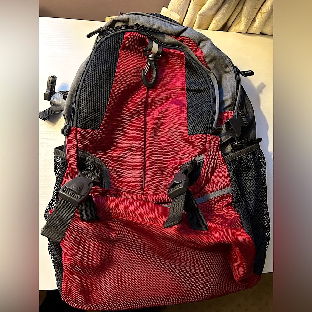 NWT red black and gray Redland backpack